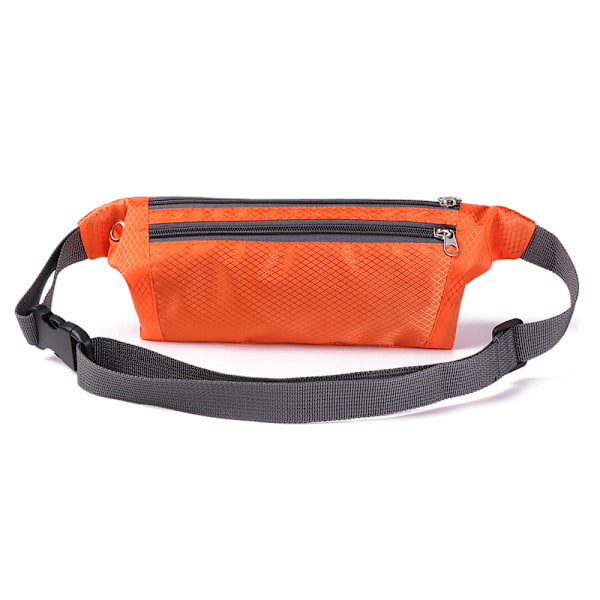 Löpväska för Kvinnor och Män Vattentät Multi-Fickor Midjeväska Casual Bum Bag Canvas Bältesväskor orange Canvas