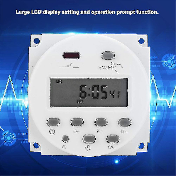 12v Mini Lcd Digitaalinen Lcd Virta Viikoittainen Ajastinrele Kytkimen Digitaalinen Ajastin Virta-Ajastimen Ohjaus Vedenpitävällä Kannella Valkoinen