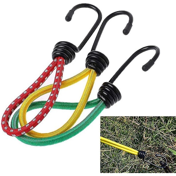 12 st utomhus camping bungee tältkrok spänne rep remmar bunt fast topp elasticitet rigg krok rigg sladd