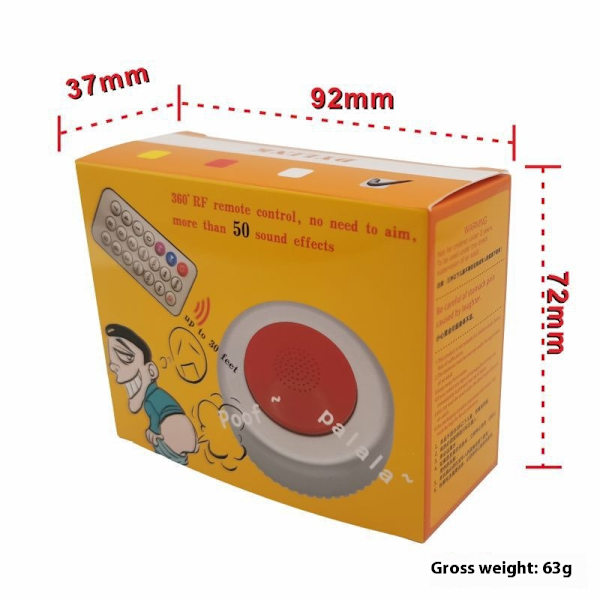 Silver och röd med fjärrkontroll pruttljudgenerator för barn, småbarnsleksaker för 4 5 6 år gamla pojkar flickor presenter（ingår ej batterier）
