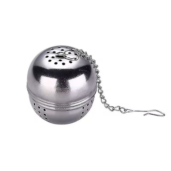 Rustfrit Stål Te-Infuser Mesh Te- og Urtebold Sigte med Forlænget Kæde Hæk til Løse Blade Te Urte Krydderier Æg Form (10 stk, Sølv) -z