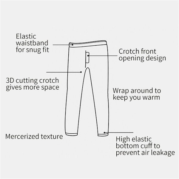 Herr Thermobyxor Vinter Tjock Fleecefodrade Långa Varma Leggings Mörkgrå Dark gray L