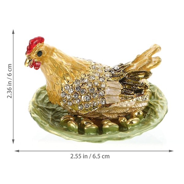 1 stk Hjemmepynt Legering Smykkeskrin Tegneserie Høn Egg Form Smykkeskrin