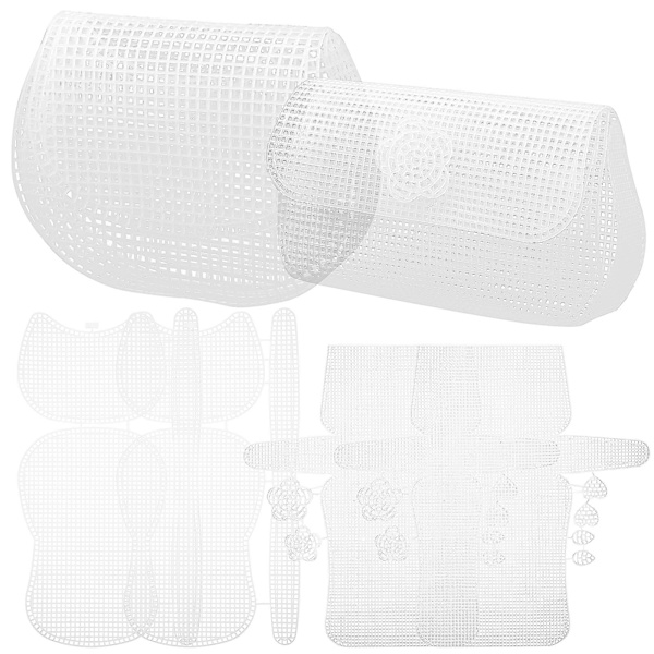 6 stk Mesh Canvas Laken Heklet Veske Sy Canvas Laken Veske Lage Tilbehør