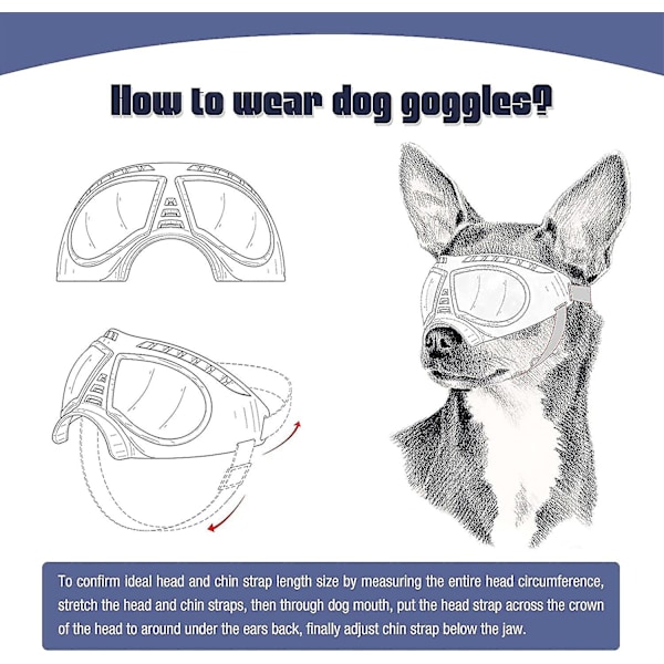 Hundglasögon Ögonskydd Hundsolglasögon Anti-uv Glasögon Vindtäta Valpglasögon Med Adj