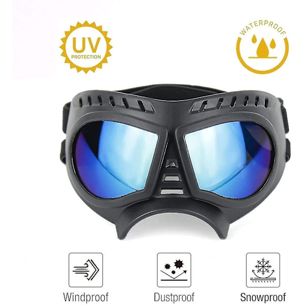 Hunde Goggles Øjenbeskyttelse Hunde Solbriller Anti-uv Goggles Vindtætte Hvalpegoggles Med Justerbar