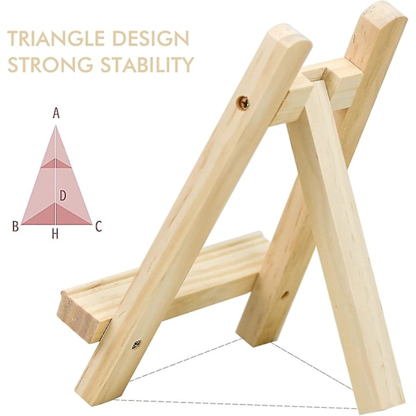 2 st Crday Trä Mini Staffli Stativ Liten Triangel Bordsskiva Display Stativ Konstnär