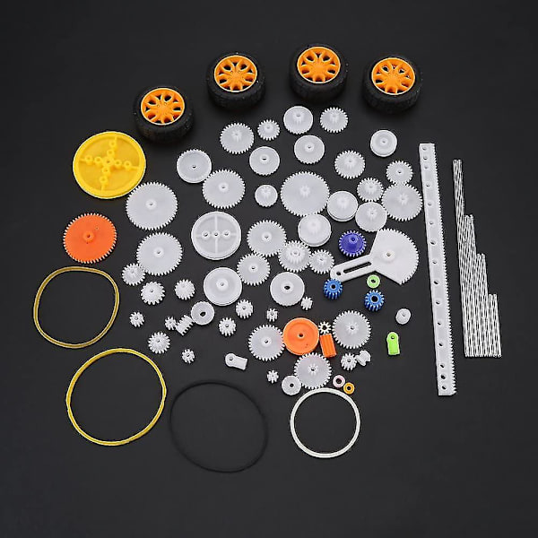 78 st plast kugghjul axelhylsor remhjul rem orm fäste ställ kits kugghjulssats rem axel diy set (#1)
