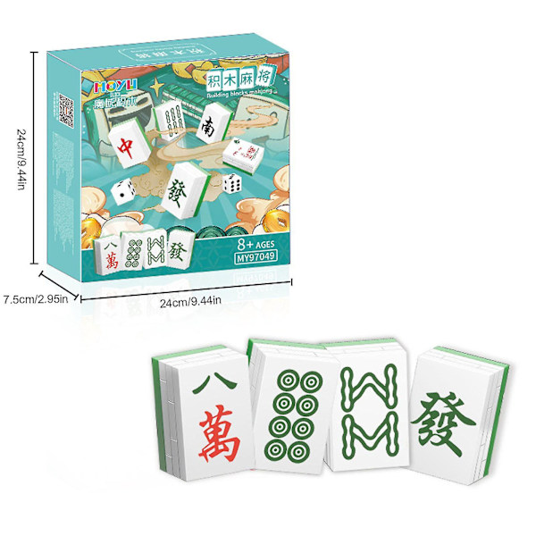 Mahjong bordspill miniatyrbyggesett Mah-jong mikroteglsteinsett brettspill bykonstruksjonsleker for barn 2278 stk