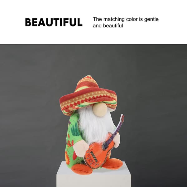 Husprydnader Sommar Tomte Elf Karneval Mexiko Dock Gitarr Maracas Gnom Folklore Sombrero Gnom Mayo Ansiktslös Dock