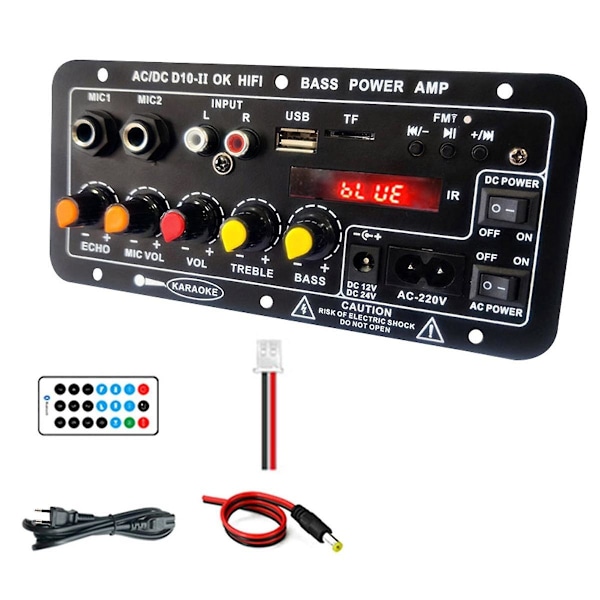 Forsterkerkort med optisk lyd Bluetooth-forsterker Usb Fm-radio Tf-spiller Diy lyd Subwoofer for Hom