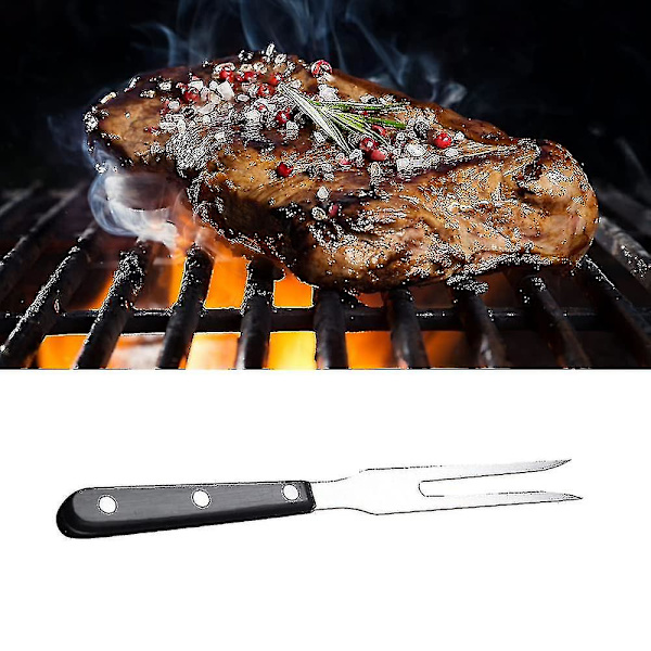 2 stk. serveringsgafler i rustfritt stål for kjøtt, grill, kalkun, stek, middagsselskap og festival