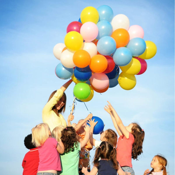 Regnbågsballonger 100-pack, 10 tum 12 färger, ballonger för barnkalas, bröllop, årsdagar och fester
