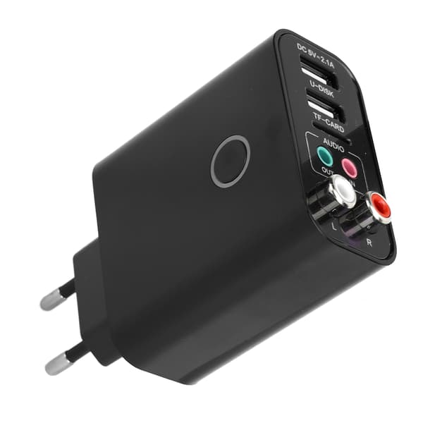2-i-1 Bluetooth 5.0 Mottaker Sender Trådløs Lydadapter APP Kontroll 110-240VR Fjernkontroll EU Plugg
