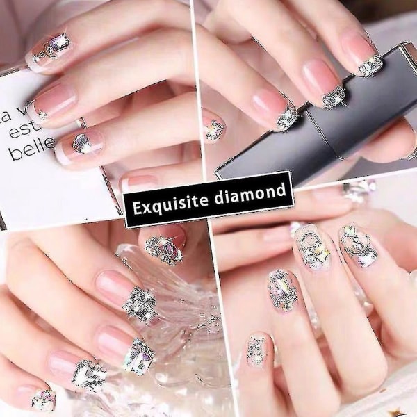 100 st 3d nagelkonst strass multiform mix nagelkristall glänsande nagel diy dekoration