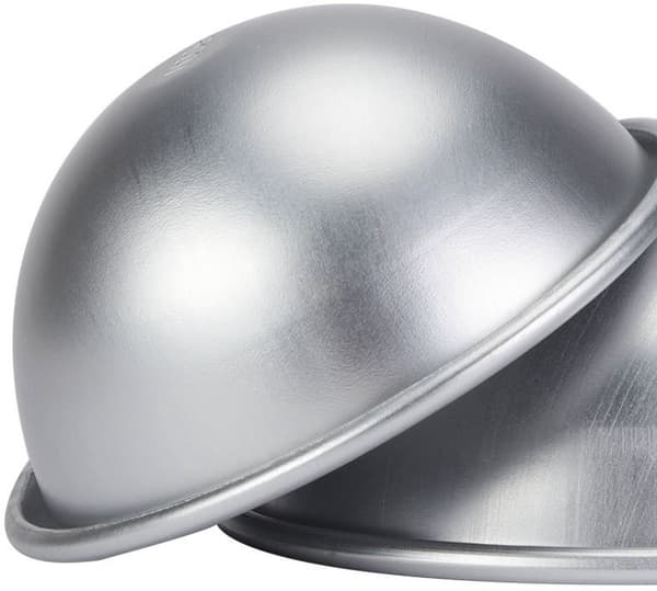 Fdit 8 cm halvklotformad kakform set om 4, anodiserad aluminium halvsfär bakform för tårta, mousse, pudding, silver, för födelsedags- och bröllopsdesserter