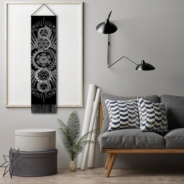 Måne väggkonst dekor orm måne tarot tryckt psykedelisk väggbonad 19,69 x 13,78 tum