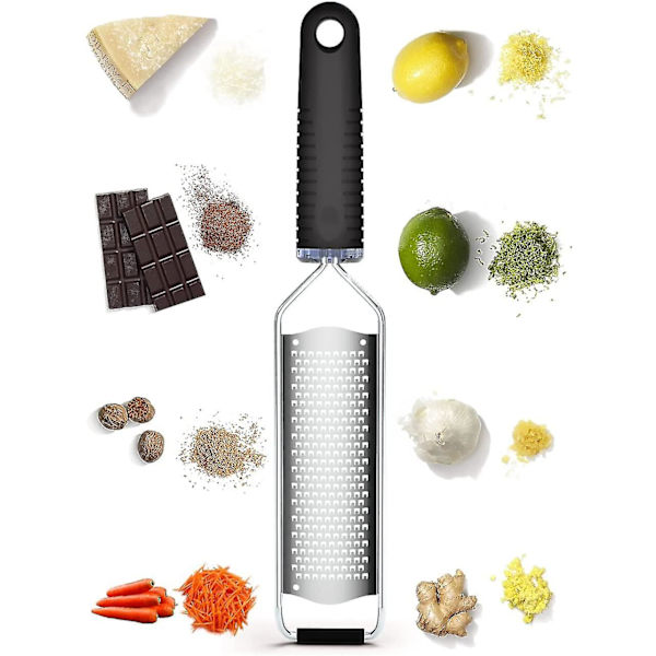 Premium Klassisk Skarp Rustfrit Stål Rivejern, Ideel Til Parmesan, Hård Ost, Ingefær, Chokolade