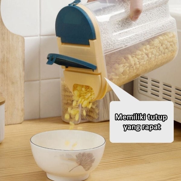 Förvaringsbehållare för mat, spannmål, blå