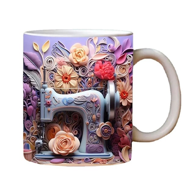 New 3d Sewing Painted Mug 3d Space Mug Home Decor Mugs Coffee Cups Room Decoration And Display B