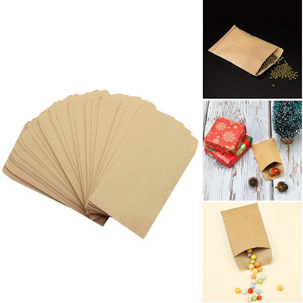 120 brune papirsposer, gaveposer lavet af 100% ren kraftpapir