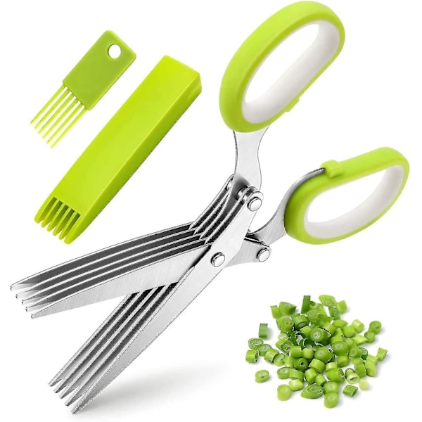 Kitchen Herb Scissors Stainless Steel 3pcs 5 Blade