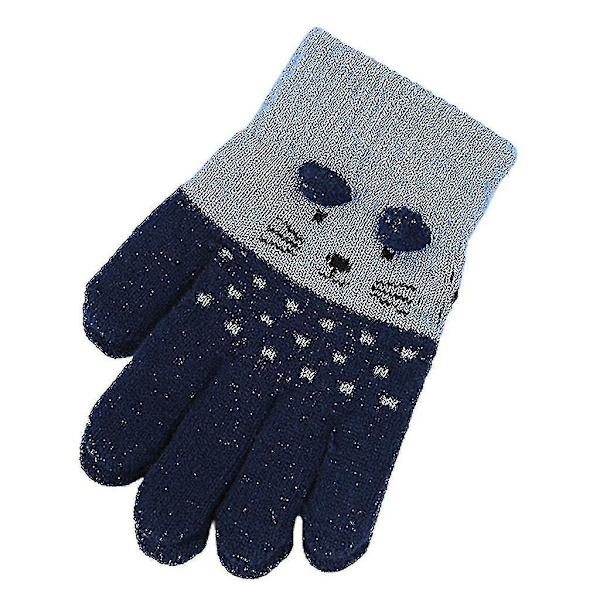 Vinter Cartoon Katt Vantar Hel Finger Stickad Vante Haka Barnvantar