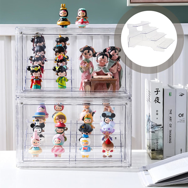 Aew Actionfigurer Genomskinlig Displaylåda Dockdisplay Ställ Dockdisplayfodral Riser Displayhylla Bänkskiva Displaylåda