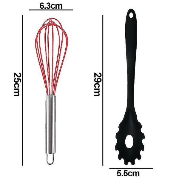 2 stk. silikone køkkenredskaber sæt varmebestandigt til