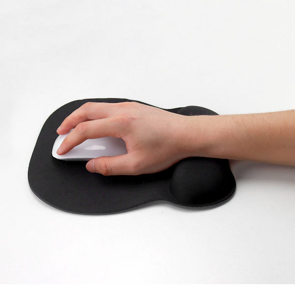 Ergonomisk musemåtte med gel håndledsstøtte, behagelig musemåtte med glat håndledsstøtteoverflade til smertelindring, sort