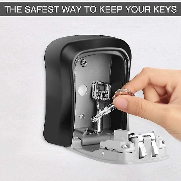 Nyckelskåp med 4-siffrig kombinationsnyckelskåp förvaringslåda för hemgarage