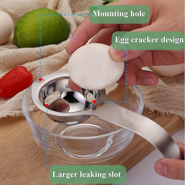 Egghvite- og eggeplommeseparator i rustfritt stål