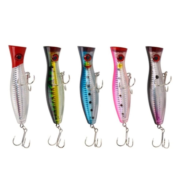 Pintakalastusvieheet - Popper - Saalis / Pyörivä kalastuspakkaus - Merikalastus - 5 kappaletta - 12,5 cm