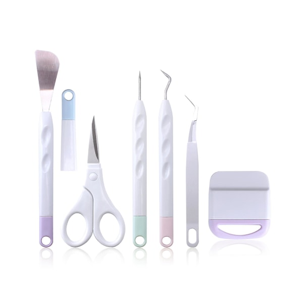Verktygssats för hantverk, Cardstock Crafting Basic Tools Kit Weeding Remover Tool Set inklusive trådkrok, pincett, spatel för gör-det-själv-prägling, gravyr Z