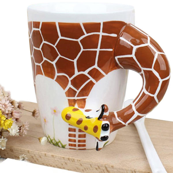 3d kaffekrus sjovt dyr porcelæn 13,5 oz te kop. Hej, jeg er en giraf med lang hals og ben
