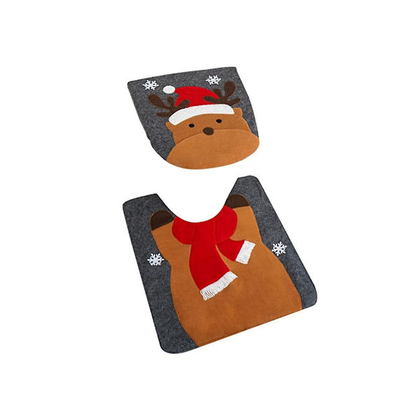 Jul Toalettstolsskydd Och Mattset Juldekoration Badrumsstil