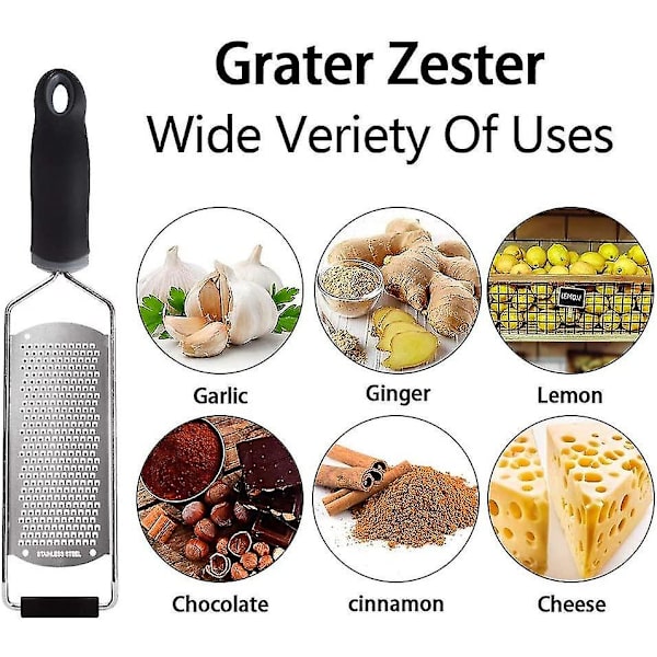 Ny Zester Sitron Zester Ost Rivjern - Skarp + Stor Myk TPR Håndtak