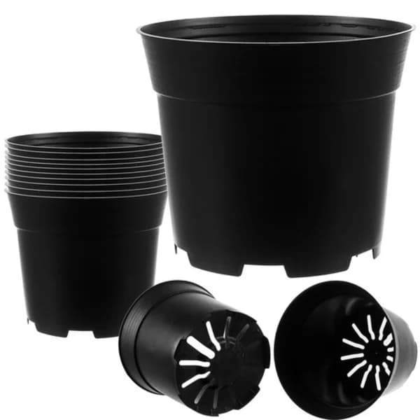 Växtkrukor 10-pack Flexibla Hållbara Plast för Fröstart och Omplantering Svarta 16 cm 10-Pack