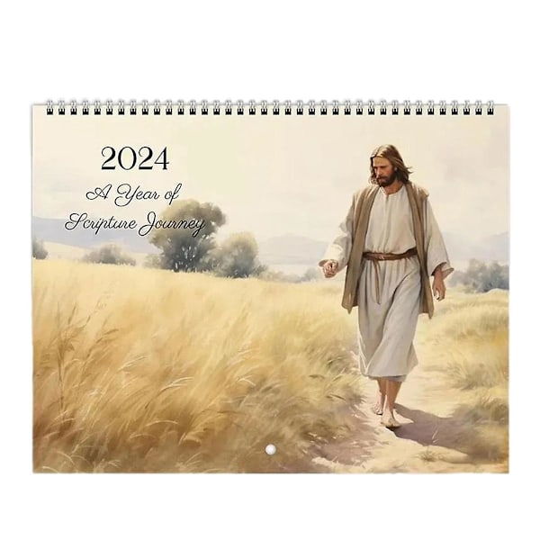 Jesus Kalender 2024 Bibelvers Väggkalender 2024 Kristna Kalender 2024 Tro Jesus Månadsplan