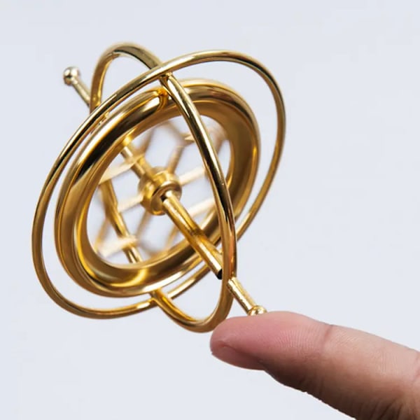 2-pack Gyroskop Leksaker Metall Anti-Gravitations Gyroskop Färgglad Precision Topp Gyroskop för Barn Jul Pedagogisk Gåva (Guld)