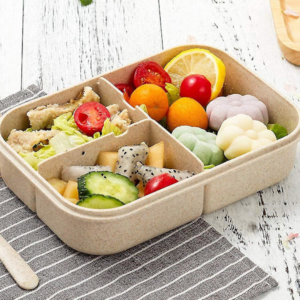 Lounasrasia 3 osastolla, vuotamaton Bento-rasia aterimilla, sopii lapsille ja aikuisille