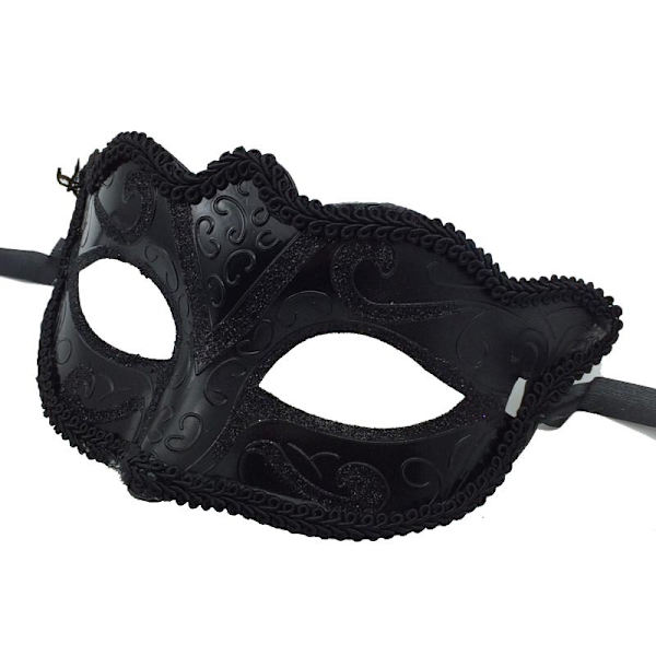 1 st maskeradmask för kvinnor, venetiansk festmask för ögon, karnevalsfestdekor, svart, Halloween, kostymfester