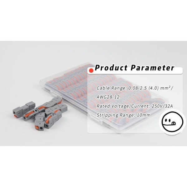 55 stk. Grå Orange Wire Connectors Møtrikker, Kompakte Splice Wire Connectors, 28-12 AWG håndterer forskellige ledningsføringsprojekter