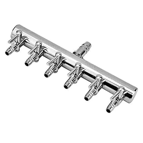 Akvarie Luftventil Inline Manifold Luftstrømspumpe Slange Splitter Håndtag Kontrolventil (6 Hoveder)