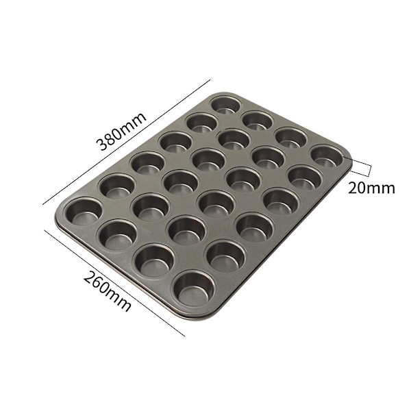 Nonstick 24-delt muffinsform med utvidede håndtak for jevn baking, tåler oppvaskmaskin B