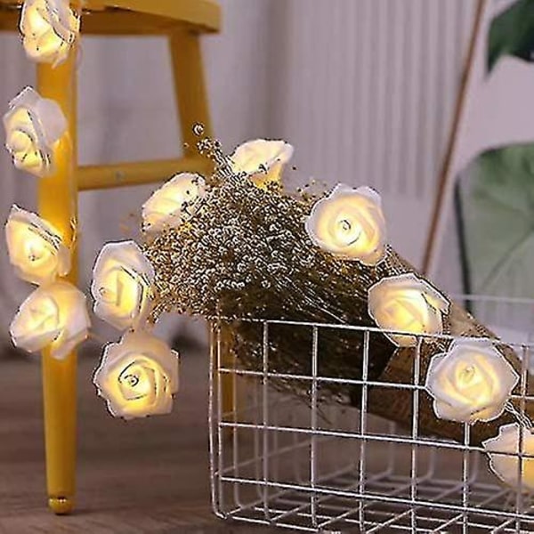 20 LED-ljusslinga för inomhusjul eller festdekoration batteridriven varmvit