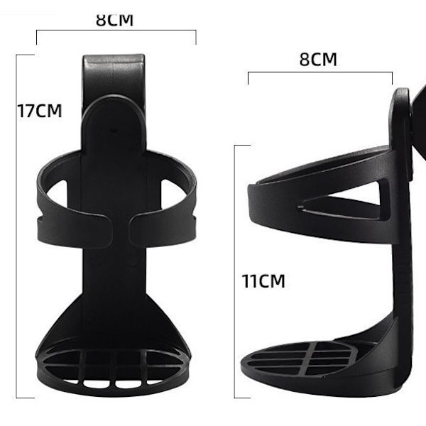 2-pakning koppholder for barnevogn, universelle drikkeflaskeholdere for vogner, rullestol, rullator, sykkel