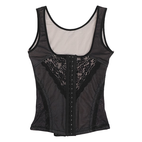 Andningsbar viktminskningskorsett för kvinnor med hög elastisk midja, slimmande kroppsformande bodysuit svart M 0.1