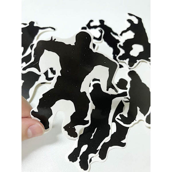 12 stk kakepynt til bursdagsfestdekorasjon Street Dance Boy Shape Cake Toppers(svart)