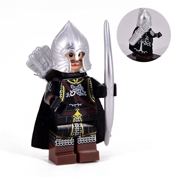 Kvalitets byggeklodser fra Ringenes Herre Gondor Soldat Tung Rustning Soldat Middle Earth Era